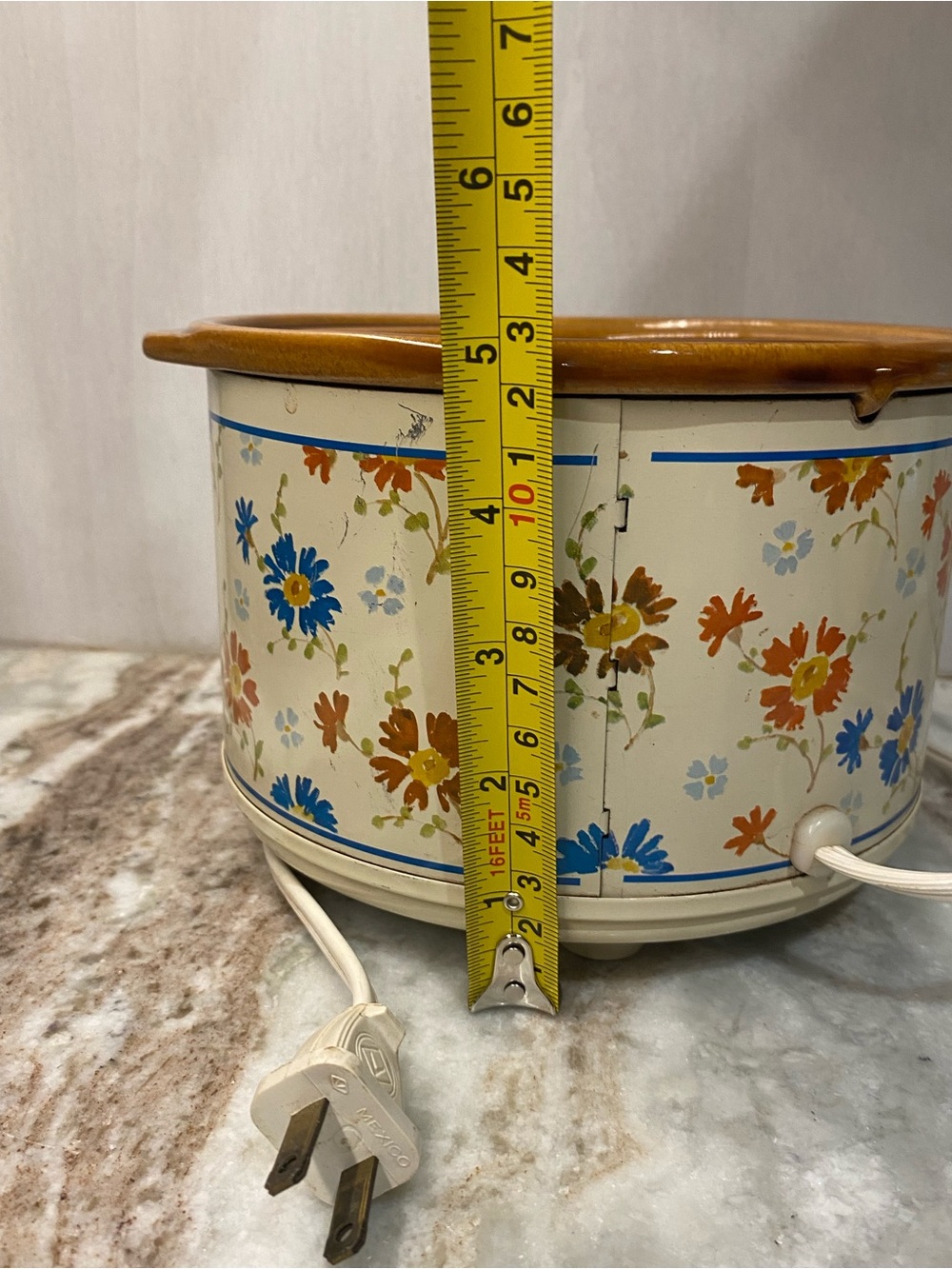 Vintage 1987 Rival Potpourri Crock Pot 3207 Country Floral Simmer Pot W/ Lid - Picture 13 of 13